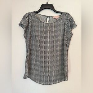 Philosophy Black Plaid Flowy Blouse - Size Small